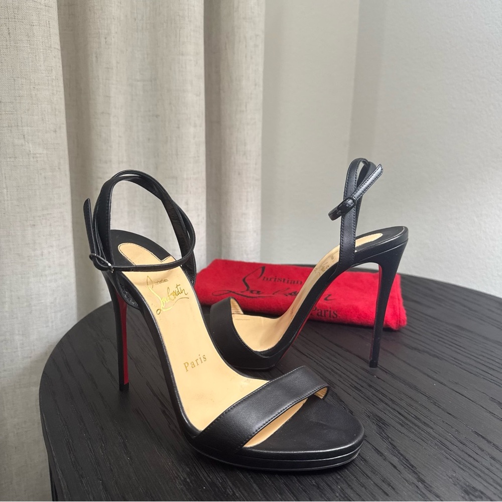 Christian Louboutin Loubi Queen 100 Sandal Black 36.5
